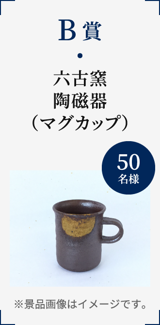 B賞：六古窯 陶磁器（マグカップ）50名様
